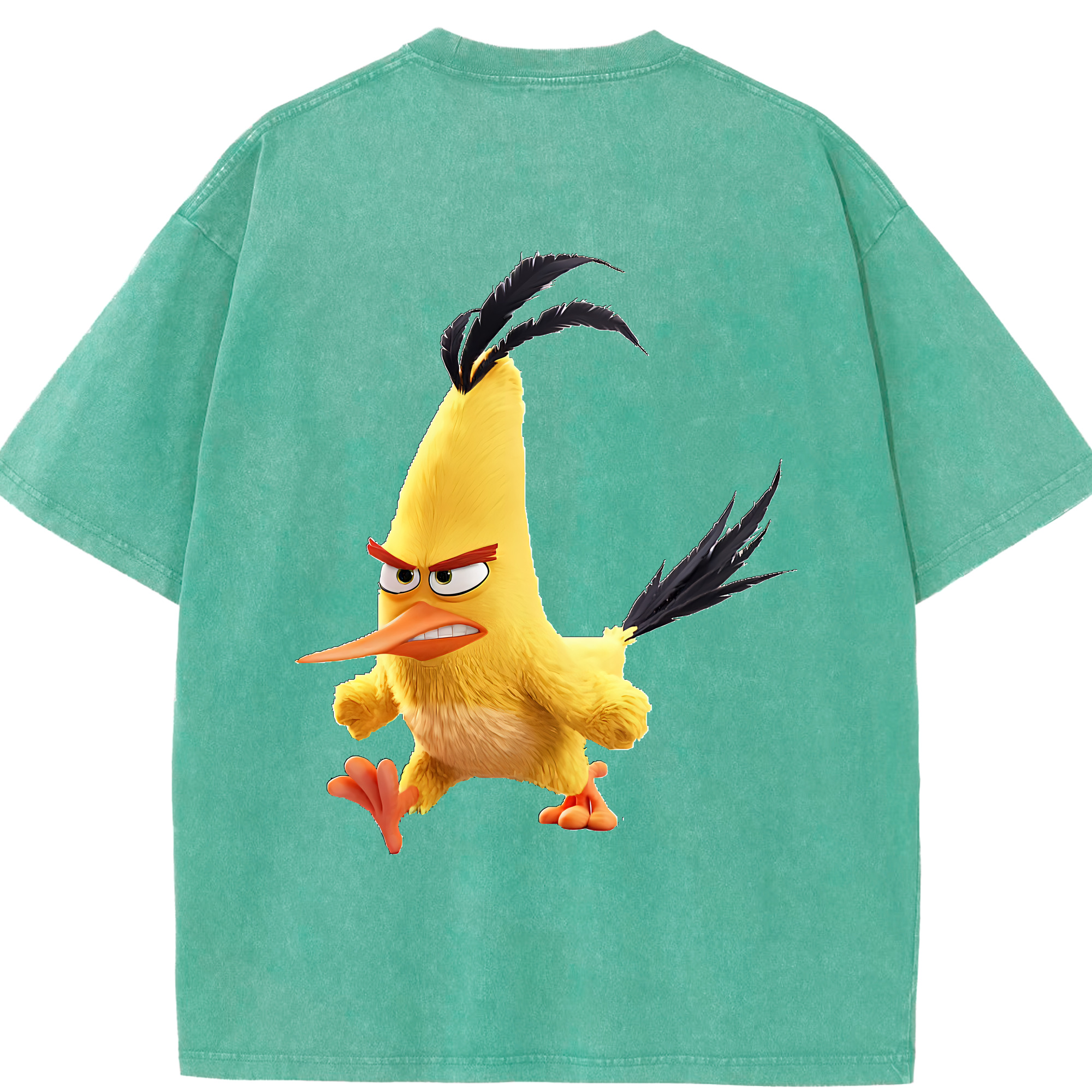 （画像用） Angry Birds アングリーバード 綿100% ヴィンテージ風 半袖Tシャツ（背面プリント）